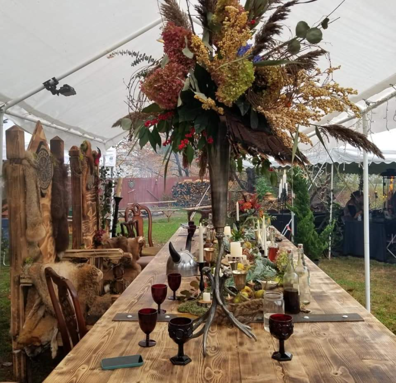 Epic backyard DIY Viking wedding