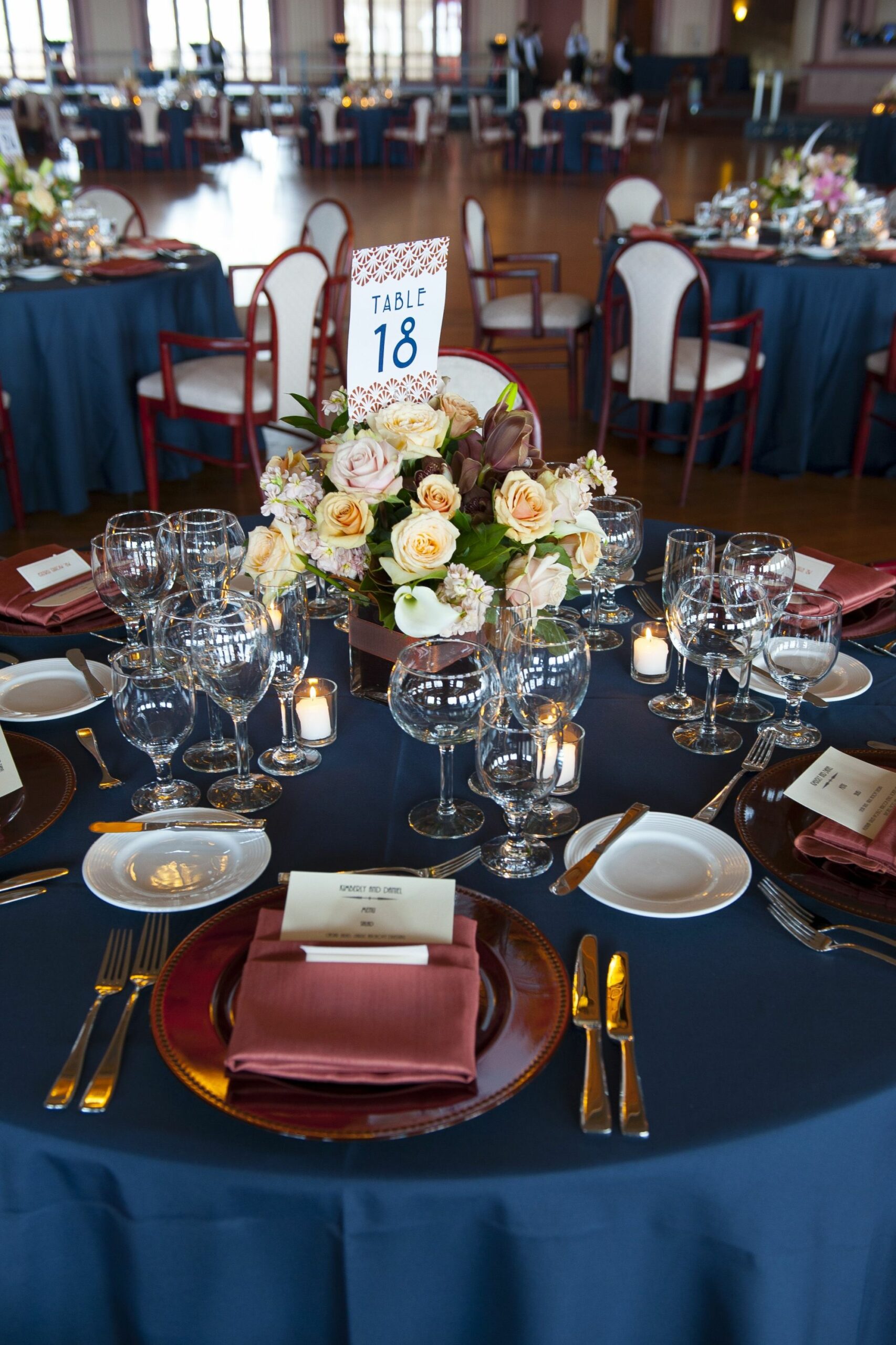 Love the color tablecloths with the accent napkins and chairs