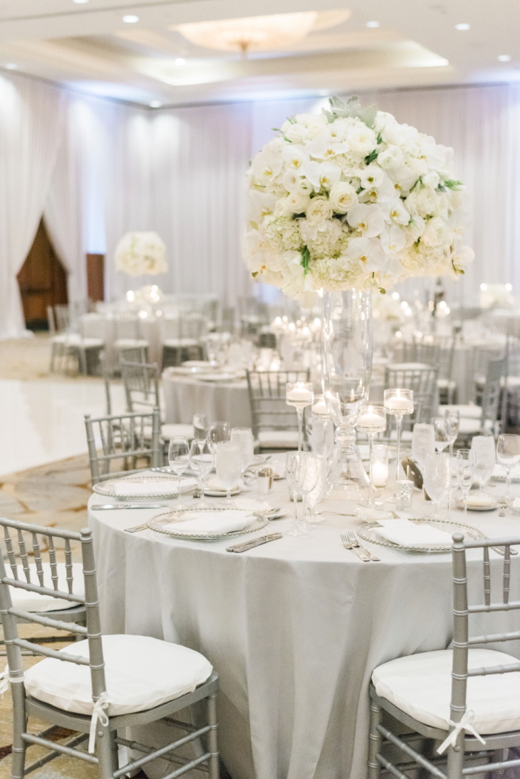 Luxury Glam Wedding in Silver and White  Silver wedding