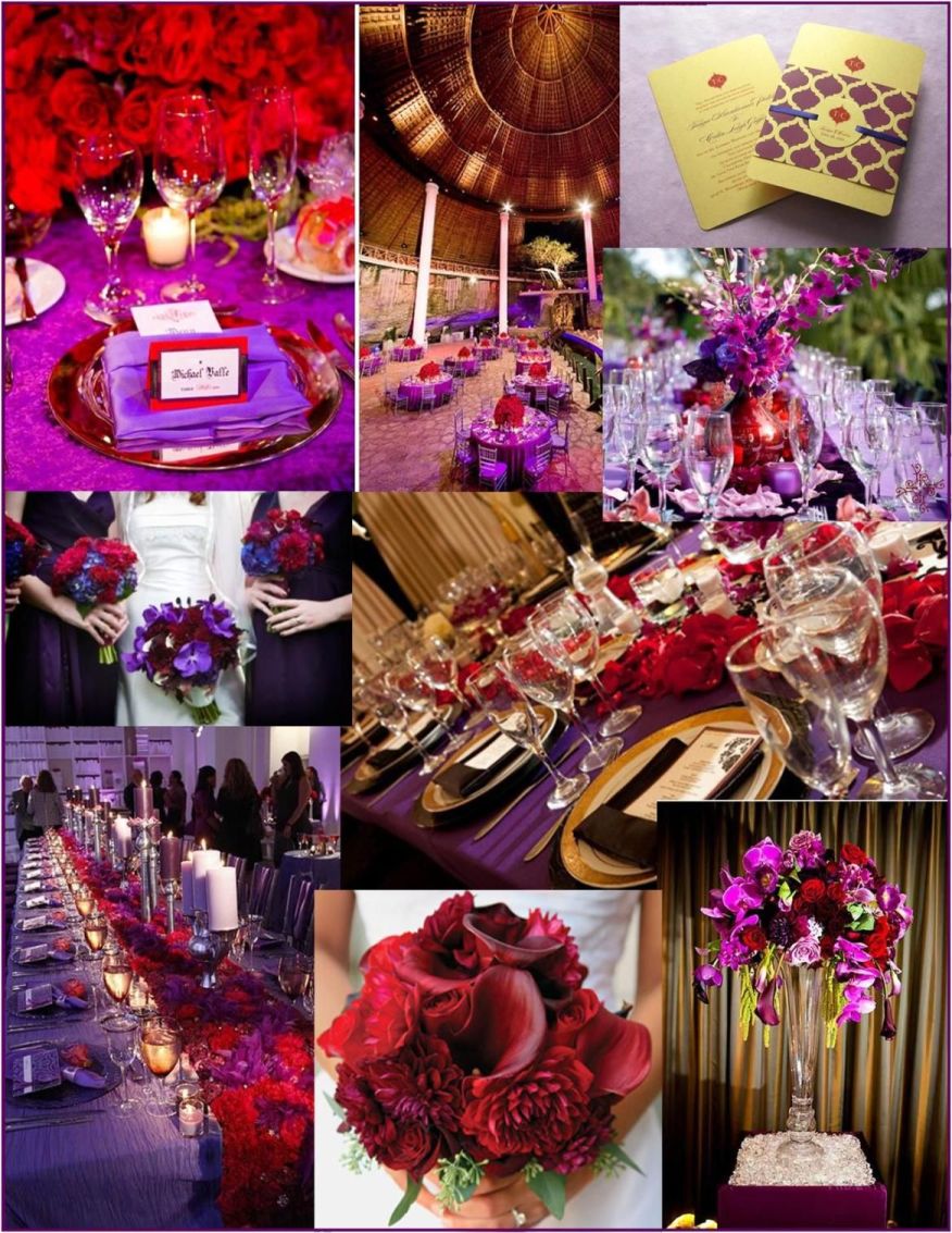 Red and Purple Wedding Ideas  Red wedding theme, Purple wedding