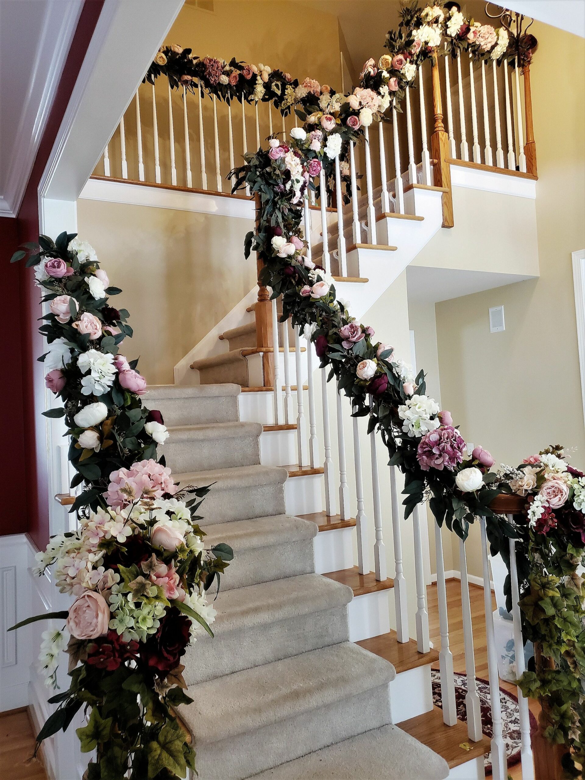Staircase decorating for your wedding day  Wedding staircase