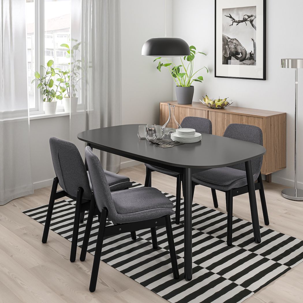 VEDBO dining table, black, x cm (x/") - IKEA CA
